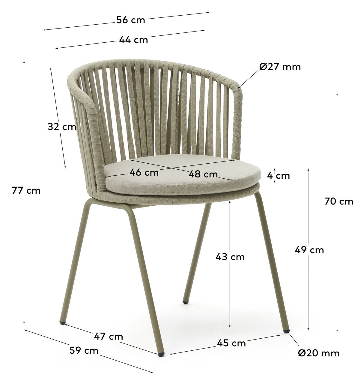 Saconca Garden Chair, Beige