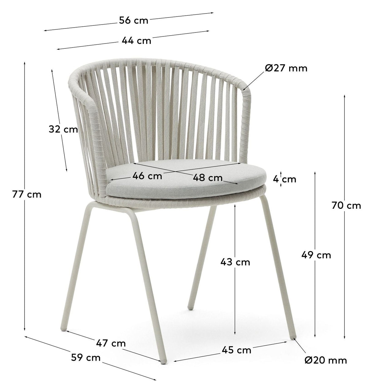 Saconca Garden Chair, White