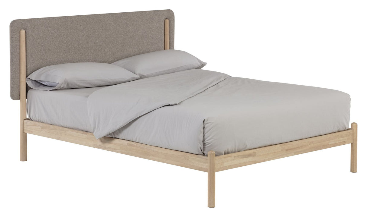 Shayndel Bed Frame Light Wood/Beige, 160x200