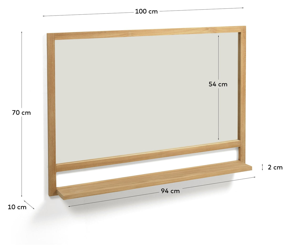 Taciana Mirror, 70x100, solid teakramme