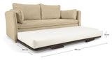 Tanit Sofa Bed, B210, Beige Linen/Beech Legs