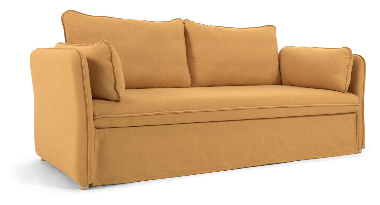 Tanit sofa seng, B210, gult lin/bøkelegre