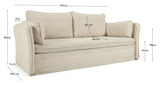 Tanit Sofa Bed, B210, Off-White Linen/Beech Legs