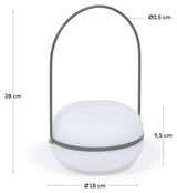 Te utendørs bordlampe, polyeten/grønn metall