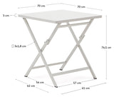 Torreta, sammenleggbar bord 70x70 cm - hvit