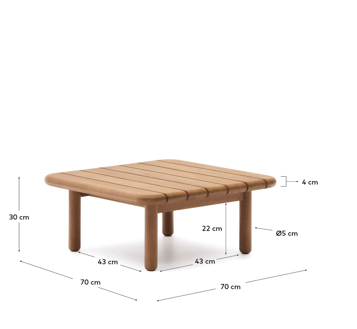 Turqueta Cafébord, teak 70 x 70 cm 