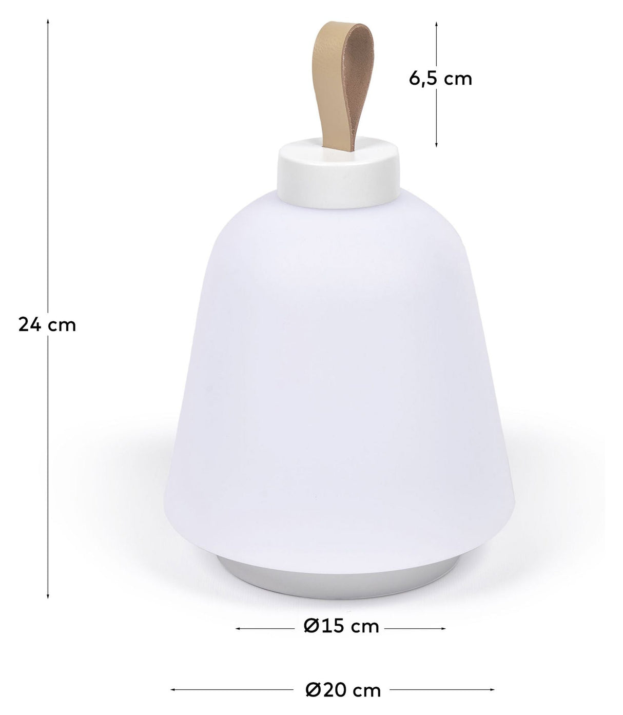 Udiya utendørs bordlampe, polyeten/hvitt metall