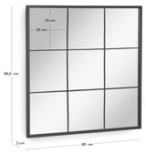 Ulrica speil med black metal ramme, 80x80