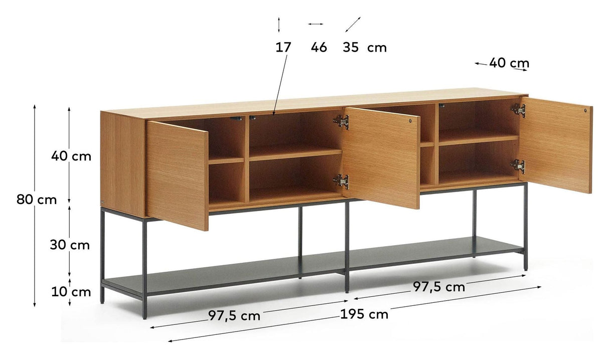 Vedrana Sideboard, Oak Veneer, 195x80