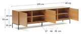 Vedrana TV Table, Oak Veneer, 195x55