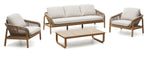 Vellana Set: 3-seters sofa, 2 lannstoler og salongbord