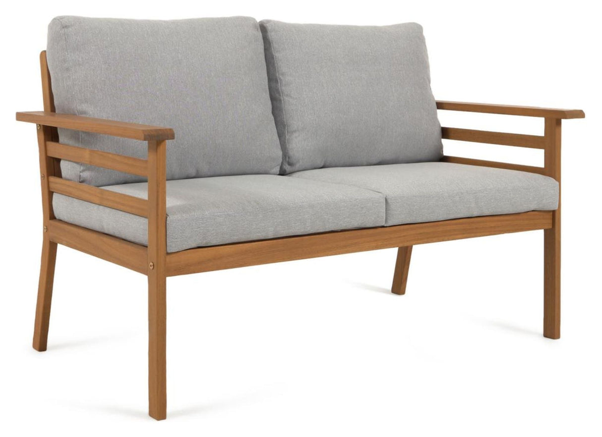 Vilma Lounge Set w. Grå puter, Acacia Wood