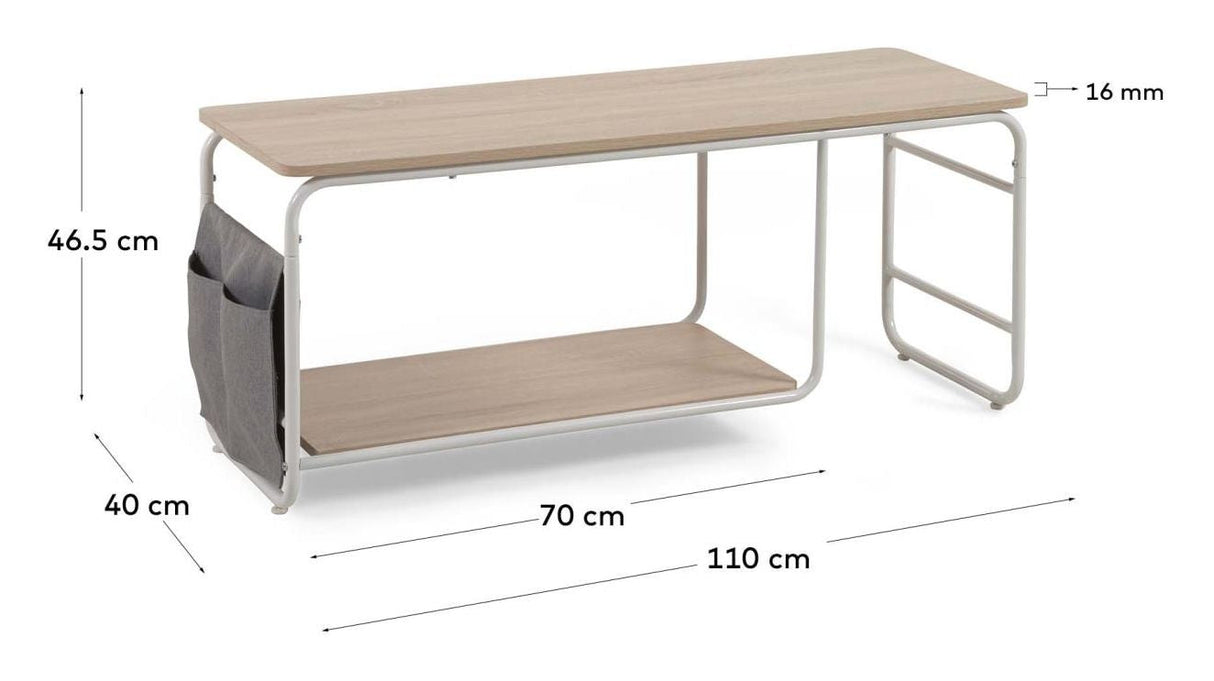 Yamina TV -bord, 110x46, hvit finish