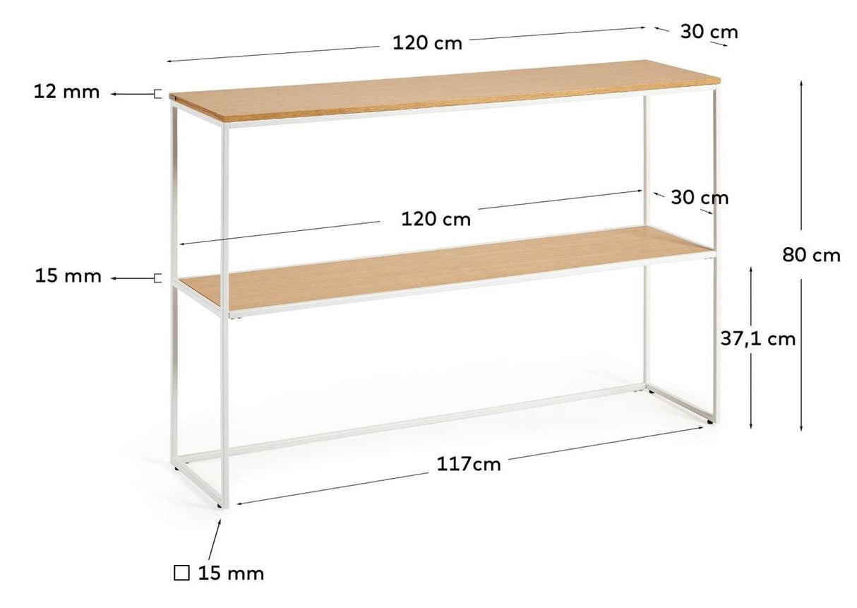 Yoana Console Table 120x80, Oak Veneer/White