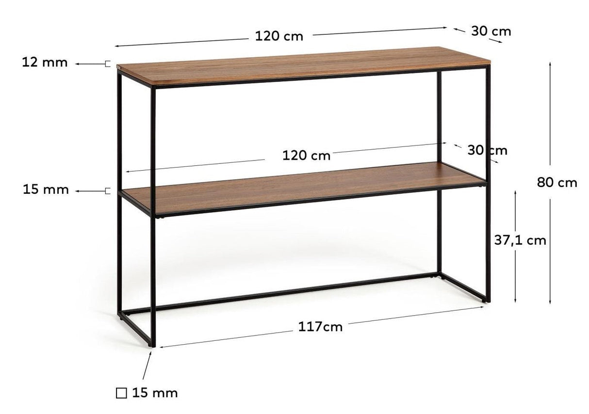 Yoana Console Tabell 120x80, valnøttfinener