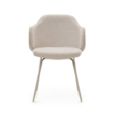 Yunia spisestol med armlener, beige stoff