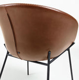 Zadine Dining Chair with Armrests Brown Leatherette