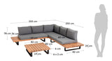 Zalika Lounge Set Acacia Wood/Grey Puter