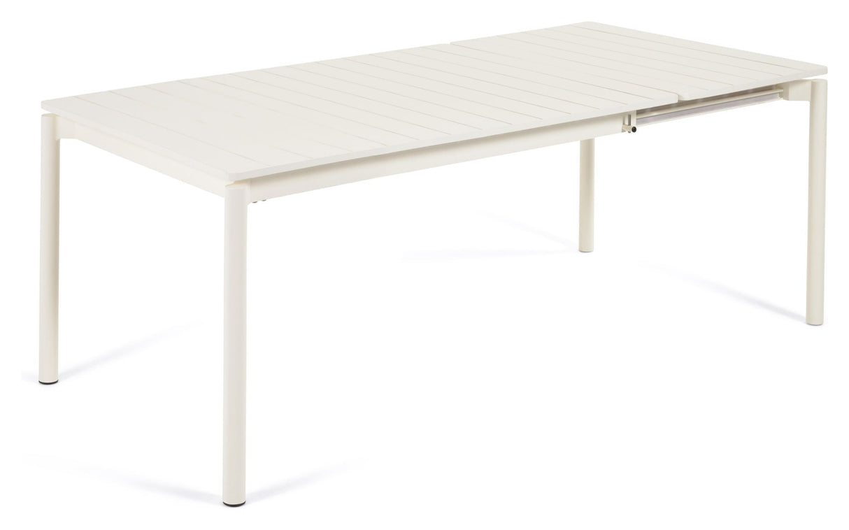 Zaltana Garden Table med forlengelse, 140/200x90, Mat White Aluminium