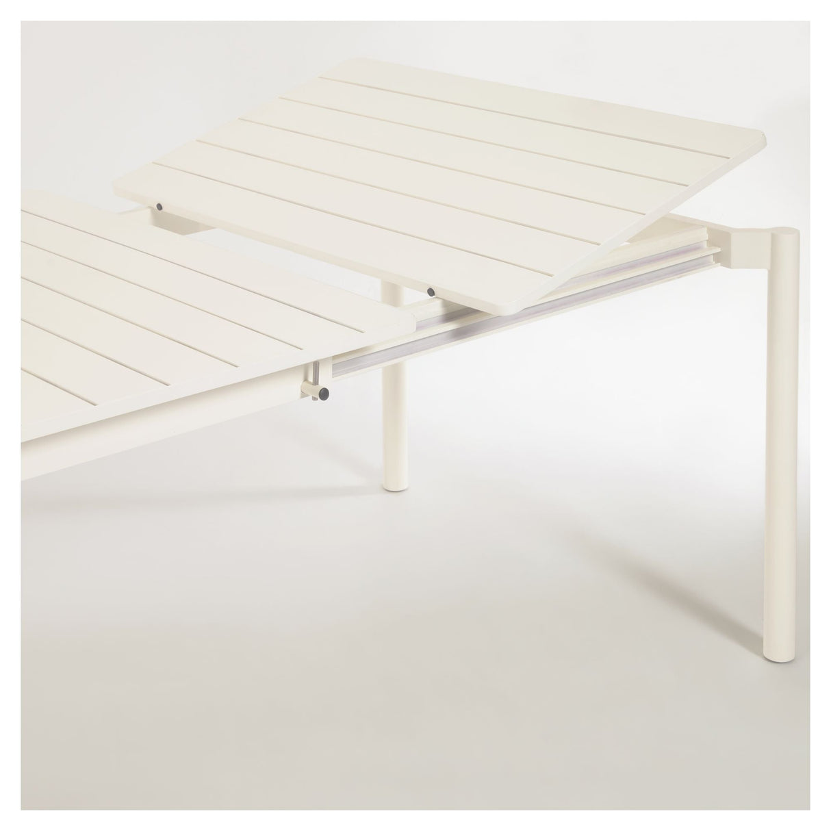 Zaltana Garden Table med forlengelse, 140/200x90, Mat White Aluminium