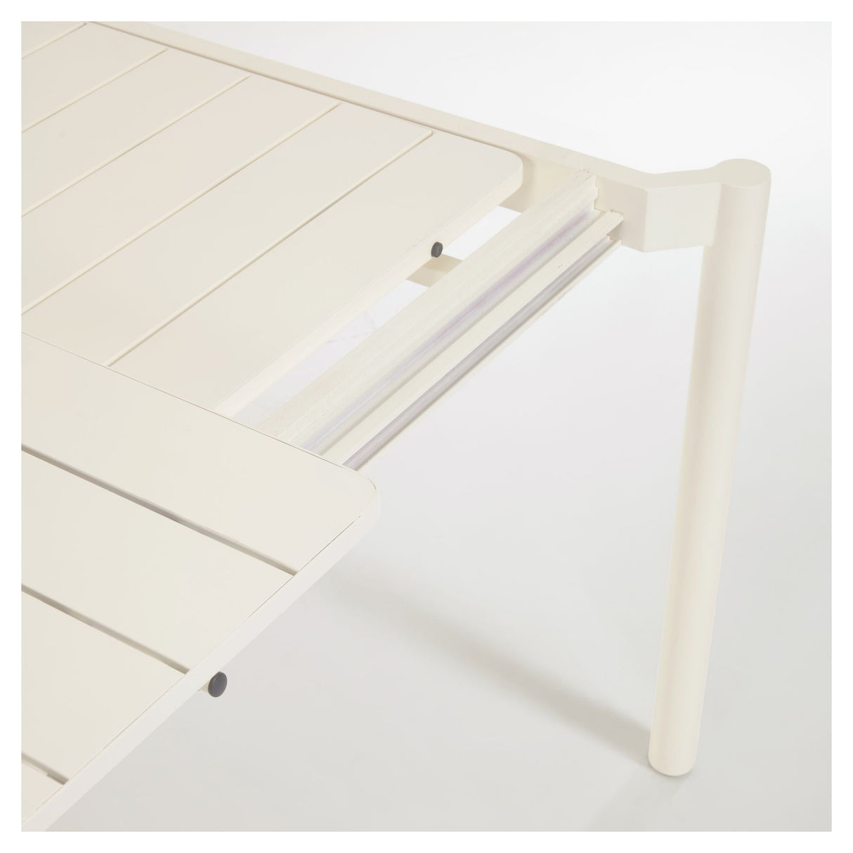 Zaltana Garden Table med forlengelse, 140/200x90, Mat White Aluminium