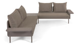 Zaltana Lounge Corner Sofa med bord, Matt Brown aluminium