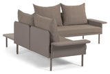 Zaltana Lounge Corner Sofa med bord, Matt Brown aluminium