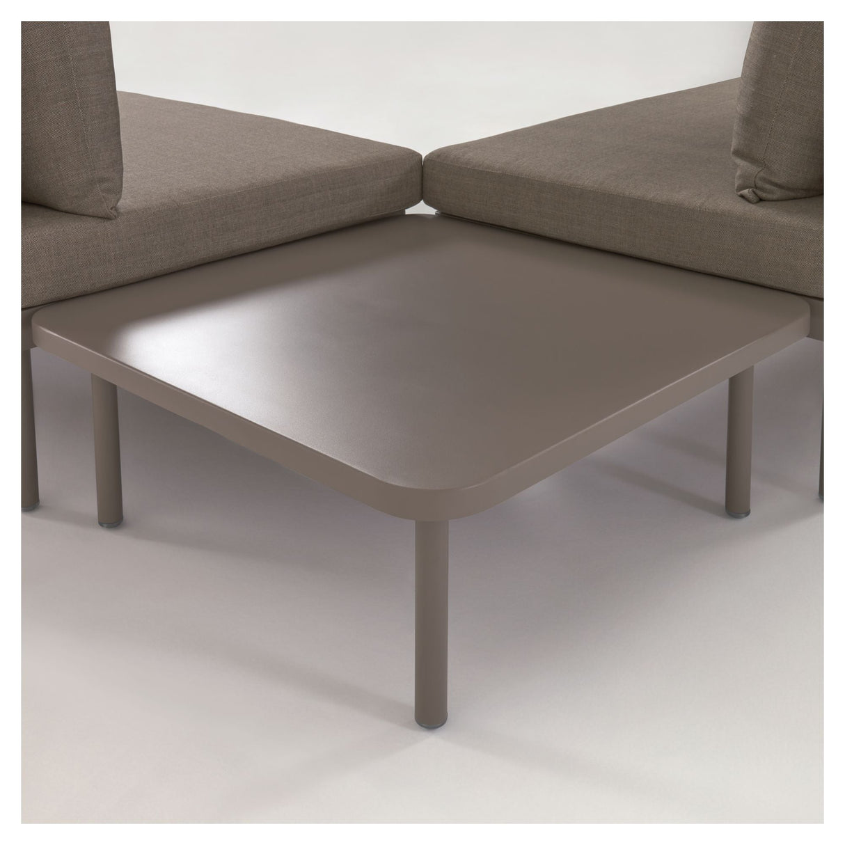 Zaltana Lounge Corner Sofa med bord, Matt Brown aluminium