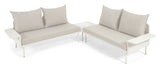 Zaltana Lounge Corner Sofa med bord, matt hvit aluminium