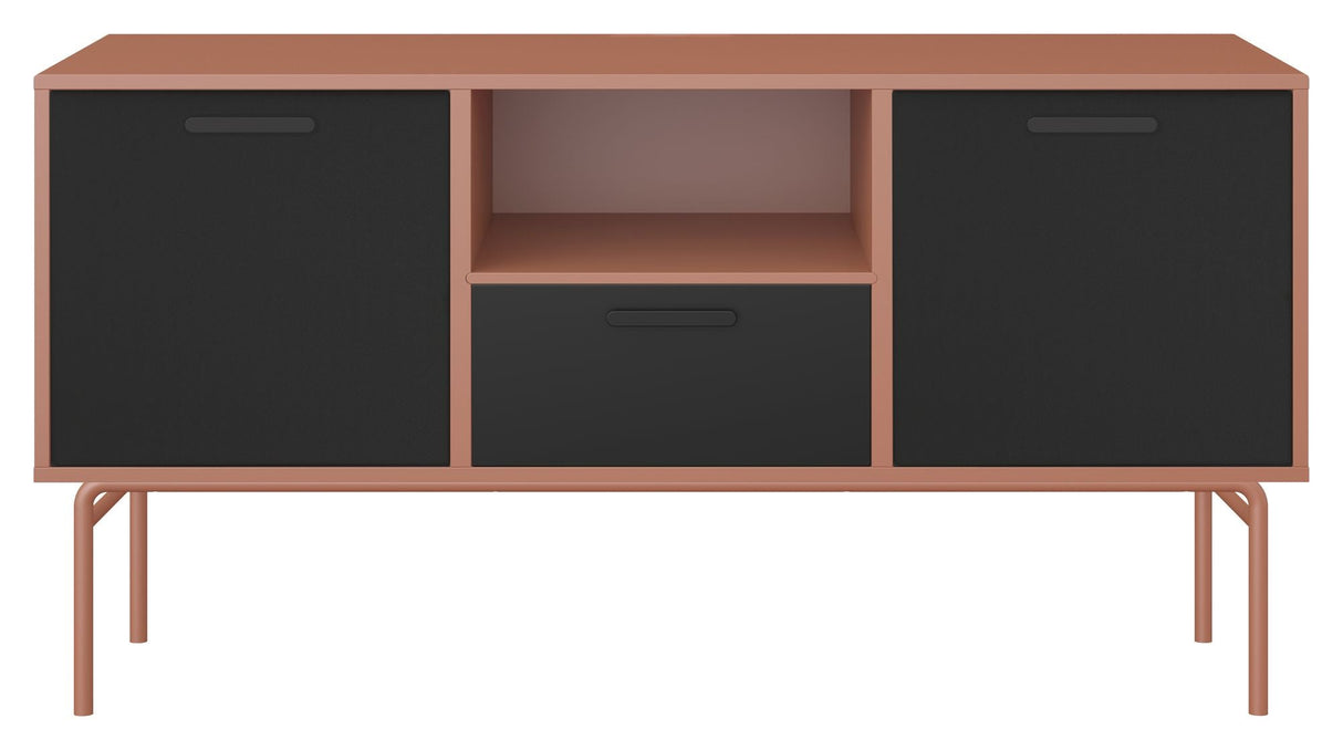 Hold AV -hylla med fast hylle. Modul 007, Terracotta