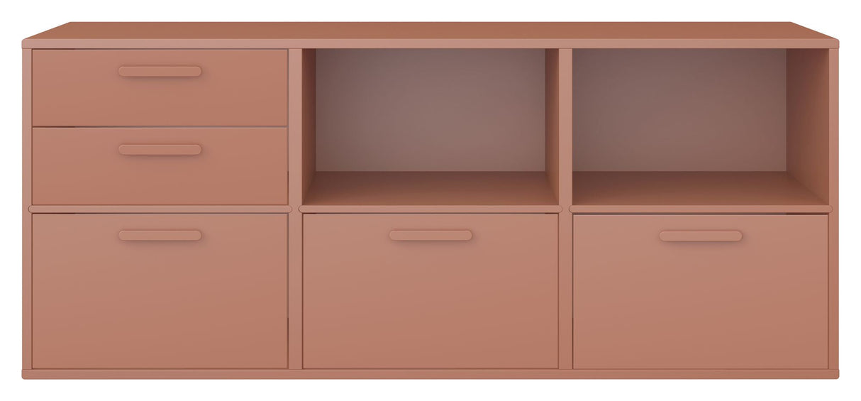 Hold hylla med 3 faste hyller. Modul 005, Terracotta