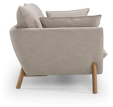 Hasle 3-seters sofa latte stoff, solide eikebeina