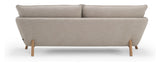 Hasle 3-seters sofa latte stoff, solide eikebeina