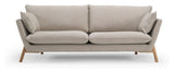 Hasle 3-seters sofa latte stoff, solide eikebeina