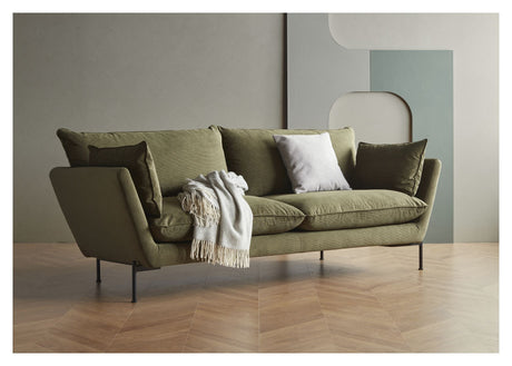 Hasle Lux 3-seters sofa, grønn fløyel