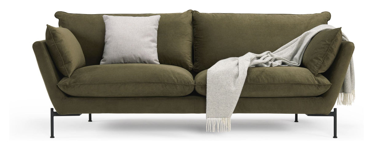 Hasle Lux 3-seters sofa, grønn fløyel