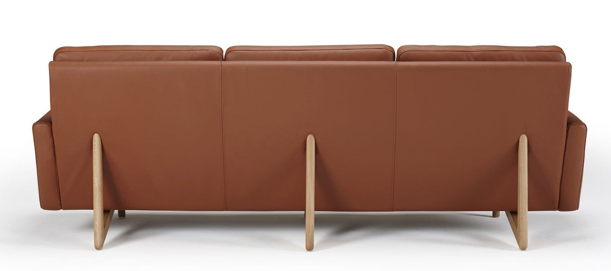 Egsmark 3-seters sofa, cognac skinn