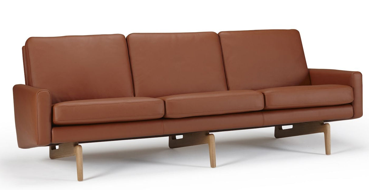 Egsmark 3-seters sofa, cognac skinn