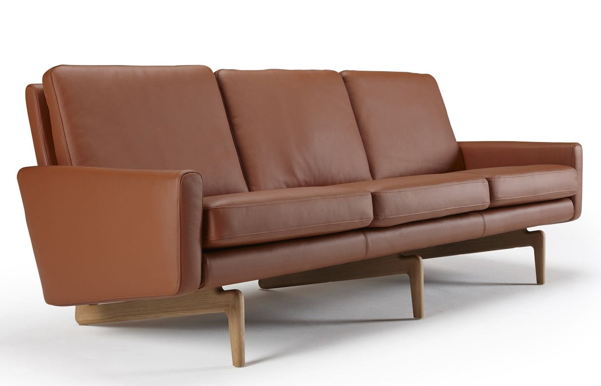 Egsmark 3-seters sofa, cognac skinn