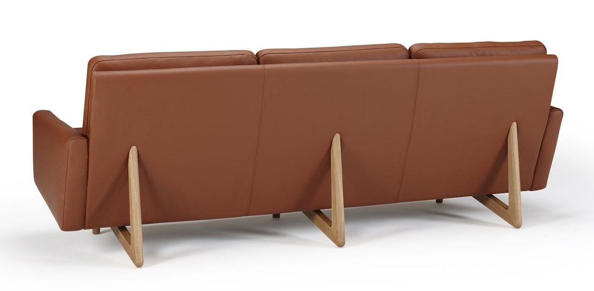 Egsmark 3-seters sofa, cognac skinn