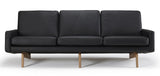 Egsmark 3-seters sofa, svart skinn