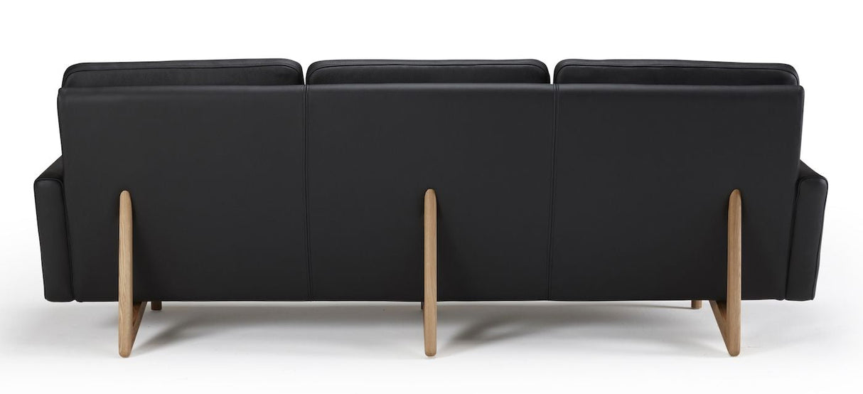 Egsmark 3-seters sofa, svart skinn