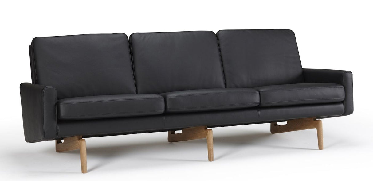 Egsmark 3-seters sofa, svart skinn