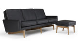 Egsmark 3-seters sofa, svart skinn