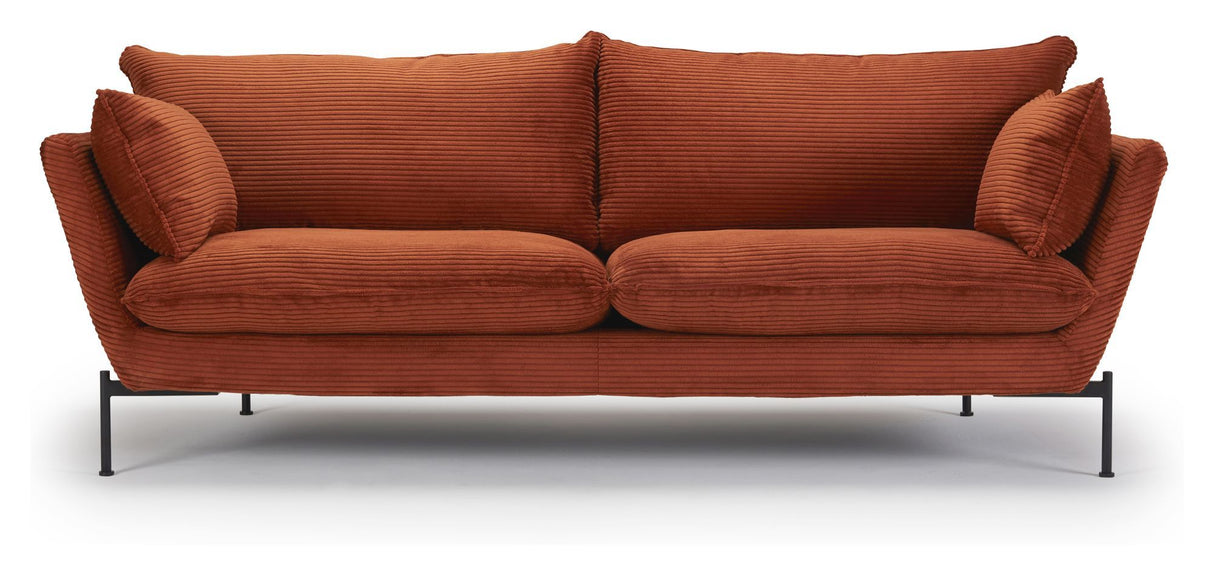 Hasle Lux 2-seters sofa, oransje fløyel