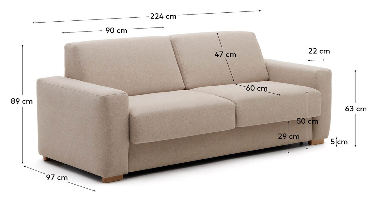 Anley, Sovesofa 3-per. - Beige