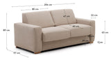 Anley 3-per. Sofa seng, beige