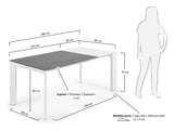 Axis, spisestue 120/180cm, grå/hvit