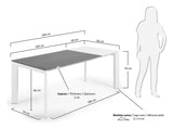 Axis, spisestue 140/200cm, grå/hvit