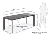 Axis, spisestue 140/200cm, grå